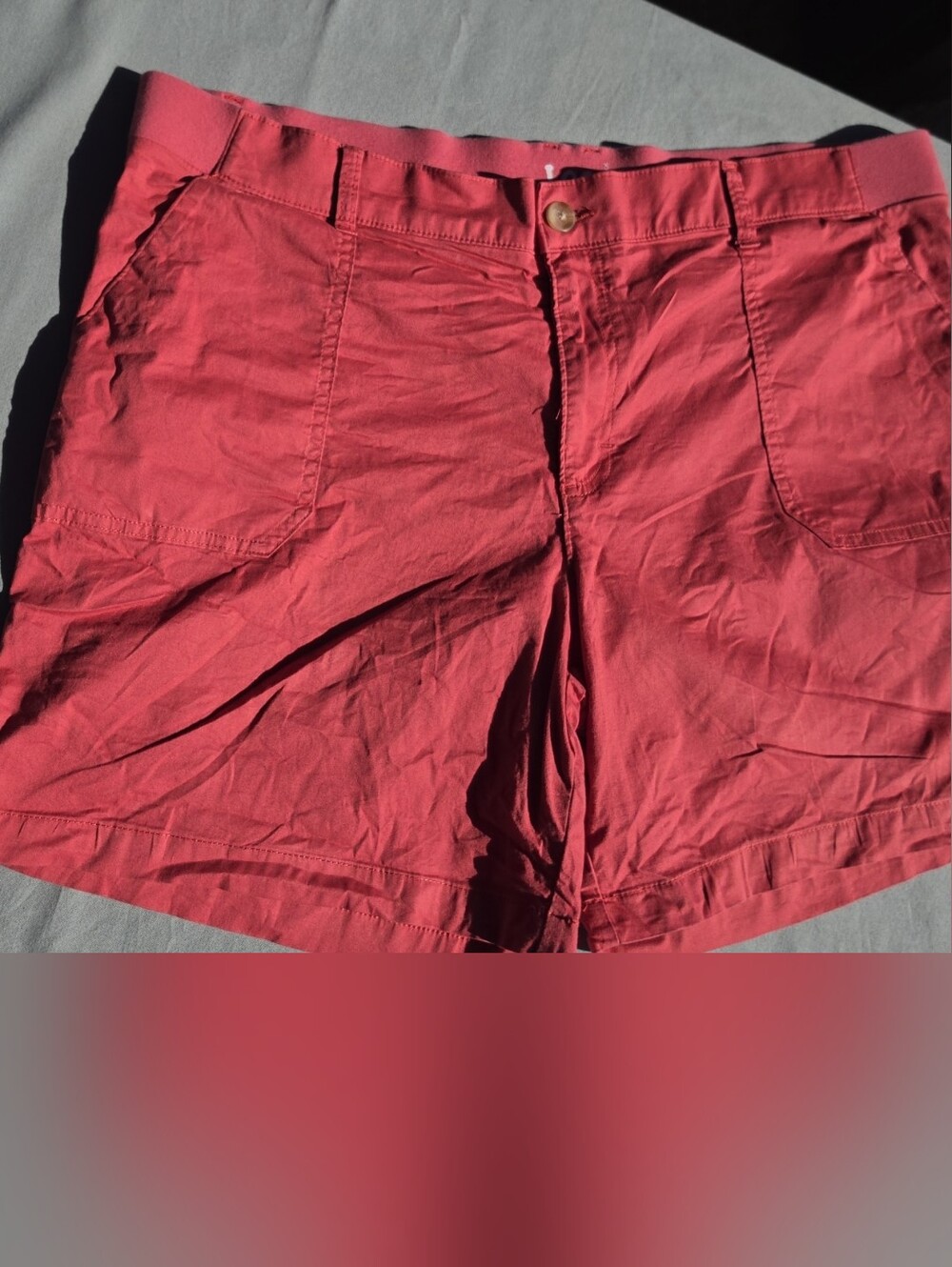 Lee Women's Coral-Pink Casual Cotton Bermuda Shorts